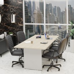 Mesa de Reunião para Escritório 2mx1m Tampo 40mm Netmobil - Dubai/branco - 3