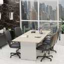 Ver imagem 3 de Mesa de Reunião para Escritório 2mx1m Tampo 40mm Netmobil - Dubai/branco