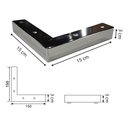 Ver imagem 3 de Kit C/ 4 Pés Cantoneira Lc em Aço Cromado 3cm Alt. para Sofá Cromado