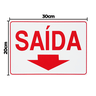 Combo 6 Placas De Sinalização Saída Com Seta Para Baixo 30x20 Acesso - S-213/1 F9e - 2
