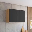 Ver imagem 1 de Armário Cozinha Aéreo 81cm com 2 Portas Leticia Amêndoa/preto A01 - D’Rossi