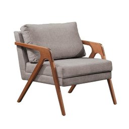 Conjunto 2 Poltronas Mona Luxo Madeira Maciça Tecido Linho:linho Cinza - 3