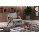 Ver imagem 2 de Conjunto 2 Poltronas Mona Luxo Madeira Maciça Tecido Linho:linho Cinza