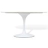 Mesa Jantar Saarinen Oval Mármore Espirito Santo Base Branca 198cm - 62649 - 2