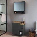 Ver imagem 5 de Conjunto para Banheiro 60cm com Gabinete Suspenso e Espelheira Bologna Art In Móveis