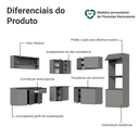 Ver imagem 6 de Armário de Cozinha Completa de Canto 445cm Suspensa Cinza Nice Madesa 04