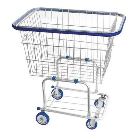 Carrinho de Compras para Condomínio 140L em Aço Carbono Sae 1020 Galvanizado com Rodas PVC