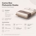 Ver imagem 3 de Cama Box Casal Osaka Flutuante Estilo Japonesa 138x188 Base Estofada Bouclê Capuccino - Desk Design