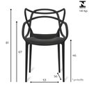 Ver imagem 2 de Kit 2 Cadeiras Monobloco Allegra Preta