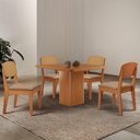 Ver imagem 1 de Mesa de Jantar Eloise 90cm Tampo Mdf 4 Cadeiras Moderna Turim 07/naturale
