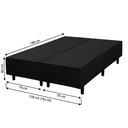 Ver imagem 3 de Base Cama Box Queen Reforçada 158x198x40cm Preto Madeira Maciça Eucalipto Suporta 120kg por Pessoa