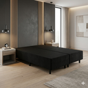Ver imagem 2 de Base Cama Box Queen Reforçada 158x198x40cm Preto Madeira Maciça Eucalipto Suporta 120kg por Pessoa