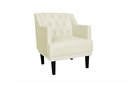 Ver imagem 2 de Kit 2 Poltronas Decorativa Alice Couro Bege Pés Madeira Ms Decor