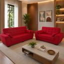 Ver imagem 2 de Conjunto de Sofas 2 e 3 Lugares Berlim Vermelho Masterflex