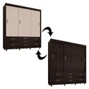 Ver imagem 3 de Guarda-Roupa Casal 37020 Café/Baunilha Araplac