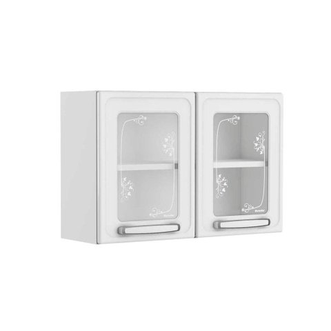 Módulo Cozinha Bertolini Evidence Armário 7006 2 Portas c/Vidro Branco