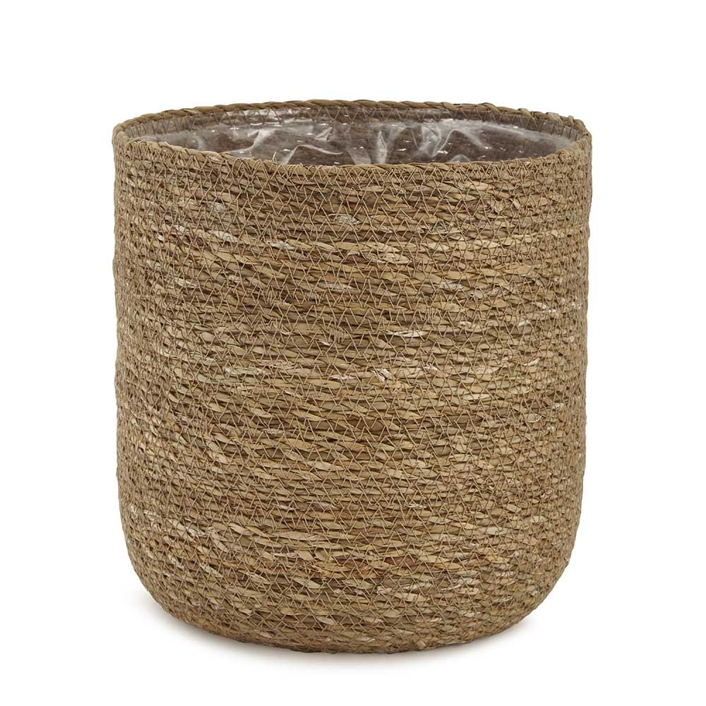 Cachepot em Fibra Natural Cesto Decorativo - Marrom Abra Casa