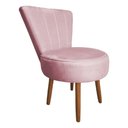 Ver imagem 2 de Poltrona Decorativa Royal Base Giratória de Madeira Slk Decor Rosa Claro