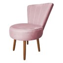 Ver imagem 3 de Poltrona Decorativa Royal Base Giratória de Madeira Slk Decor Rosa Claro