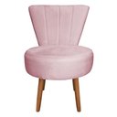 Ver imagem 1 de Poltrona Decorativa Royal Base Giratória de Madeira Slk Decor Rosa Claro