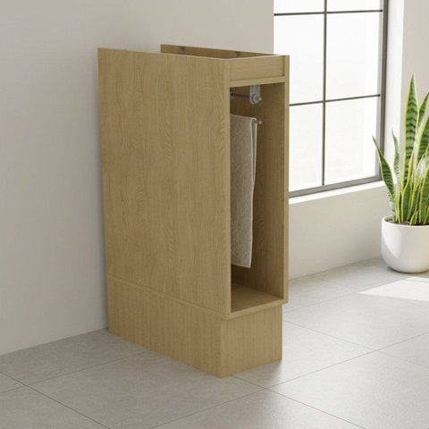Balcão com Rodapé Nicho com Porta Toalhas 20cm Nanda TM4222 Nature/Arenas