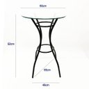 Ver imagem 4 de Jogo de Mesa Laura Bistrô Altura 92cm com Vidro + 2 Banquetas Cozinha Bar Altura 65cm Redonda Cor Pr