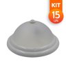 Painel Plafon Sobrepor Polyutil Redondo Almería Teto Soquete Plástico Branca Lâmpada (Kit 15 peças) - 1