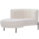 Ver imagem 1 de Sofá Chaise Esquerdo Base Preto Penélope Bouclé Off White - Nexta Casa