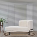 Ver imagem 2 de Sofá Chaise Esquerdo Base Preto Penélope Bouclé Off White - Nexta Casa