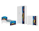 Ver imagem 2 de Quarto Infantil Completo Adesivado Cama-comoda-guarda Roupas:carro Azul 75