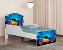 Ver imagem 3 de Quarto Infantil Completo Adesivado Cama-comoda-guarda Roupas:carro Azul 75
