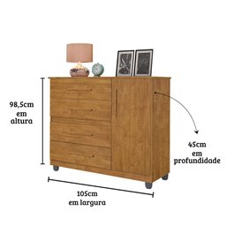 Comoda Prata Cor:ipe Mizza Decor - Armário para Quarto - 3