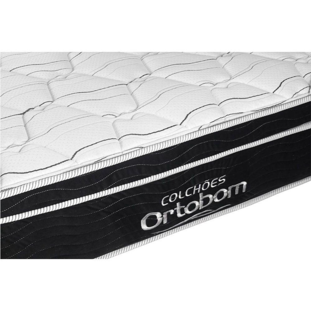 Cama Box Com Baú Casal Sintético + Colchão De Molas Ensacadas - Ortobom Elegant SuperPocket 138x188x - 6