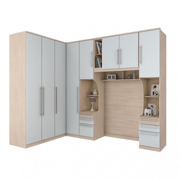 Quarto Modulado Solteiro 6 Peças Safira Espresso Móveis - 3