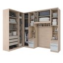 Ver imagem 2 de Quarto Modulado Solteiro 6 Peças Safira Espresso Móveis