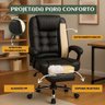 Cadeira Escritório Itália Preta Presidente Couro Sintético Encosto Trava - 3