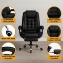 Ver imagem 4 de Cadeira Escritório Itália Preta Presidente Couro Sintético Encosto Trava