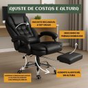 Ver imagem 6 de Cadeira Escritório Itália Preta Presidente Couro Sintético Encosto Trava