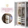 Guarda-roupa Casal Solaris 6 Portas com Vidro Fumê Branco - 6
