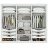 Guarda-roupa Casal Solaris 6 Portas com Vidro Fumê Branco - 3