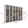 Guarda-roupa Casal Solaris 6 Portas com Vidro Fumê Branco - 4