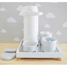 Kit Higiene Porcelana + Bandeja + Termica 500ml - 2