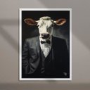 Ver imagem 2 de Quadro Decorativo Boi Elegante 24x18cm:moldura Branca