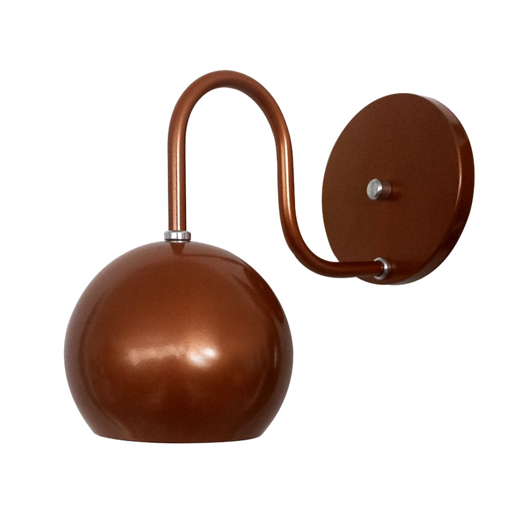 Arandela de Parede Colonial Retrô Cúpula Bolinha - Soquete E-27 – Abf Luminárias:cobre Terra - 2