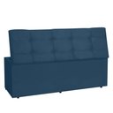 Ver imagem 5 de Kit Cabeceira e Calçadeira Baú Casal 1,40m Roma Suede - Pallazio Cor Azul Marinho