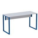 Ver imagem 1 de Mesa Escritório P25 Tub Pandin 170 Cm (larg) X 70 Cm (prof) Tampo Mdp Cinza Pé Aço Tubular Azul