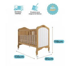 Quarto de Bebê com Guarda Roupa Cômoda Encanto e Berço Harmonia Permóbili Baby Nature/branco Guarda - 6