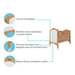 Quarto de Bebê com Guarda Roupa Cômoda Encanto e Berço Harmonia Permóbili Baby Nature/branco Guarda - 5