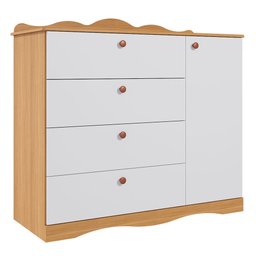 Quarto de Bebê com Guarda Roupa Cômoda Encanto e Berço Harmonia Permóbili Baby Nature/branco Guarda - 3