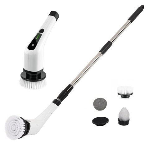 Escova de Limpeza Eletrica sem Fio 25w Bateria Recarregavel Potente Giratorio Esfregao Limpeza Sujei